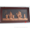 home hanging wall decor reliefs in bronze with boat sailing
